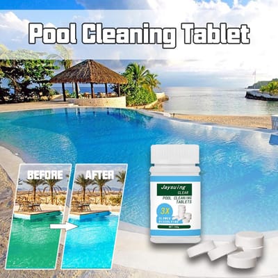 100g/3.5oz Zwembadreinigingstablet met 1 stuks Tablet Dispenser 50 stuks PH Testpapieren Zwemmen Cleaning Tablets veelkleurig