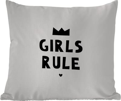 Tuinkussen - Quotes - Kinderen - Meisjes - Girls Rule - Spreuken - 40x40 cm - Weerbestendig
