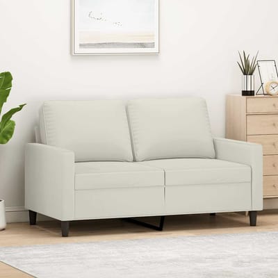 vidaXL - Tweezitsbank - 120 - cm - fluweel - crèmekleurig