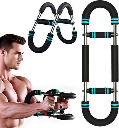 Kracht Trainer - Arm Oefenaar - Spier Training - Verstelbare Weerstand - 27 cm - Zilver