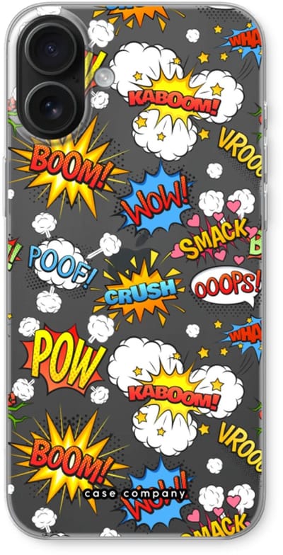 Case Company® - Hoesje geschikt voor iPhone 16 Plus hoesje - Pow Smack - Soft Cover Telefoonhoesje - Bescherming aan alle Kanten en Schermrand