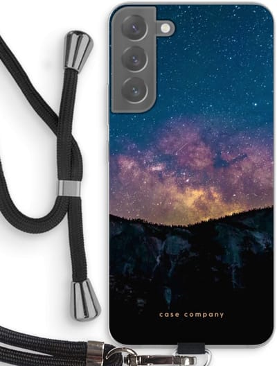 Case Company® - Hoesje met koord geschikt voor Samsung Galaxy S22 Plus hoesje met Koord - Travel to space - Telefoonhoesje met Zwart Koord - Bescherming aan alle Kanten en Over de Schermrand