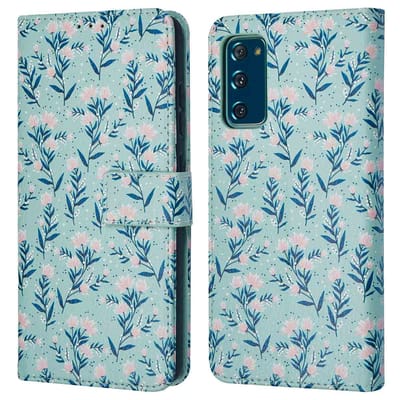 imoshion Hoesje - Geschikt voor Samsung Galaxy S20 FE - Design Bookcase smartphone - Blue Flowers