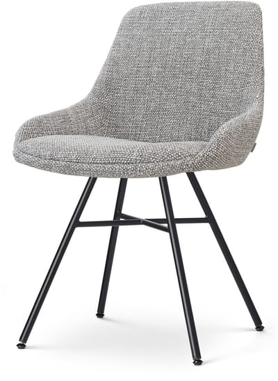 Nolon Noa-Isa Eetkamerstoel Grijs Blend - Zwart Onderstel - Scandinavisch - Stoffen - Modern