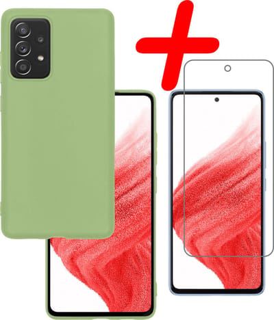 Hoesje Met Screenprotector - Geschikt voor Samsung Galaxy A53 - Sterk & Shockproof - Back Cover - Siliconen Case - Telefoon Hoes - Groen