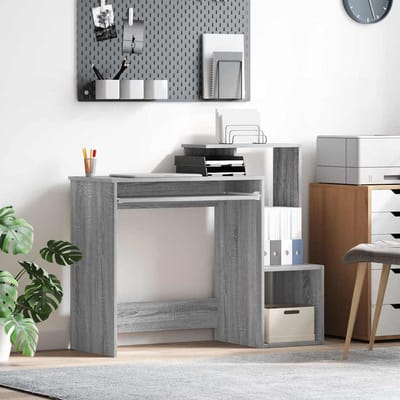 vidaXL - Bureau - Grijs - Sonoma - 106 - x - 41 - x - 88.5 - cm - Bewerkt - hout