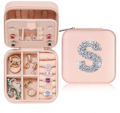 Persoonlijke Sieradenbox voor Meisjes met Initialen en Spiegel - Perfect Cadeau voor Verjaardagen en Feestdagen
