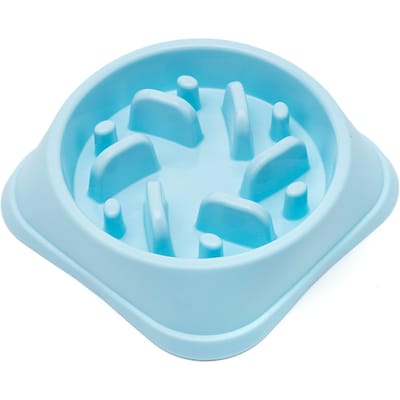 Honden Slow Food Kom Hondenvoer Slow Feeder om de Spijsvertering te Helpen met Stabiele Basis voor Honden en KattenRoze blauw