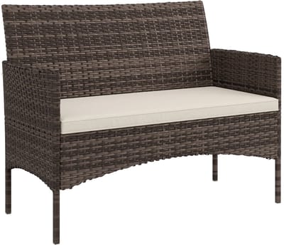 Bresht Tuinbank - Bank - Buiten Bankje - Inclusief zacht zitkussen - Antislip - Afneembare Hoes - Weerbestendig - 115 x 63 x 85 cm