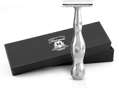 Haryali London Double Edge Safety Razor voor mannen en vrouwen - Roestvrijstalen Double Edge Razor - Perfecte grip - Herbruikbaar scheermes - Past op alle DE-mesjes