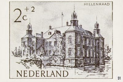 Briefkaart met afbeelding kasteel Hillenraad bij Swalmen postzegel