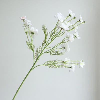 Viooltjes - wit - zijden bloemen - 3 stelen - onderhoudsvrij - 76 cm - kunstbloemen