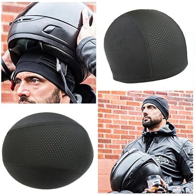 Jumada's - Helmmuts voor Motor/Fiets: Ventilerend & Zwart Haarnet/Kapje Inclusief