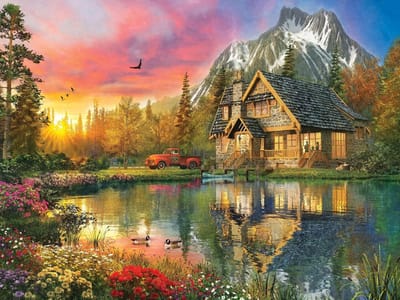 Legpuzzels voor volwassenen - 500 stukjes - Landschap van meren en bergen - Educatieve uitdaging