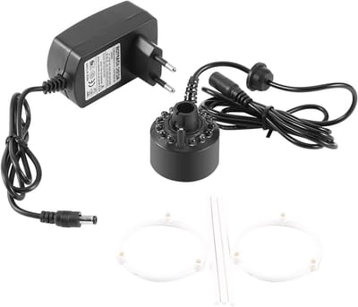 Kleurrijke LED Mist Maker voor Aquariums, Fonteinen en Vijvers - Fog Machine en Luchtbevochtiger met 12 LED-lampen (EU 220V)