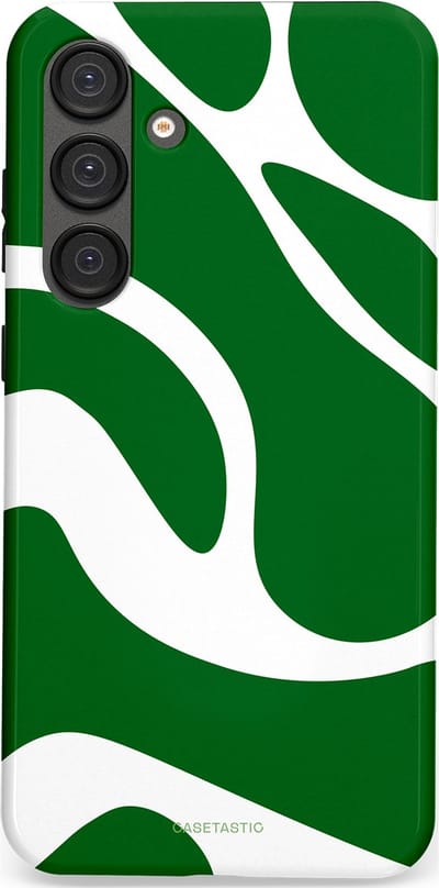 Casetastic Hoesje Geschikt voor Samsung S25 Plus - Stijlvolle Beschermende Duo-layer Case - Groene Golven