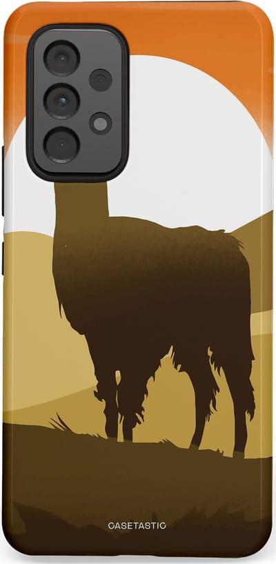 Casetastic Hoesje Geschikt voor Samsung A53 - Stijlvolle Beschermende Duo-layer Case - Silhouet Alpaca