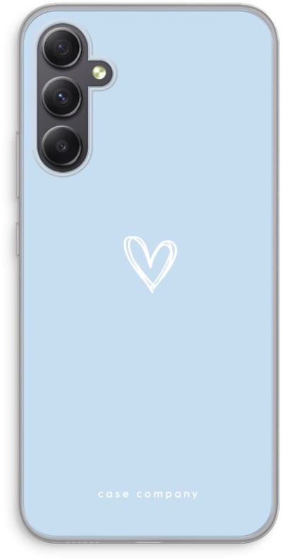 Case Company® - Hoesje geschikt voor Samsung Galaxy A34 hoesje - Klein Hart Blauw - Soft Cover Telefoonhoesje - Bescherming aan alle Kanten en Schermrand