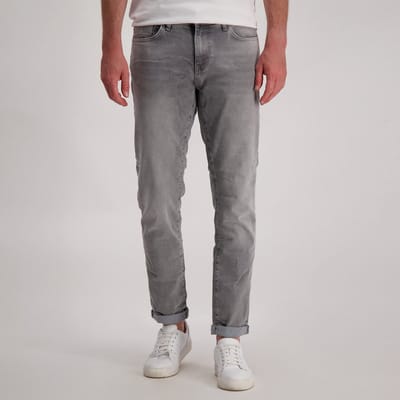 Cars grijze heren jeans   Bleached wash wassing   Slim Fit   5-Pocket zakken   Knoop- en ritssluiting   Regular waist Grijs 28/34