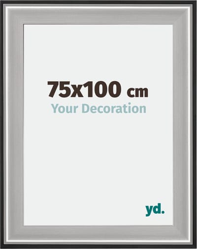 Your Decoration - Fotolijst 75x100 cm - Hout - Zwart Zilver Gepolijst - Birmingham