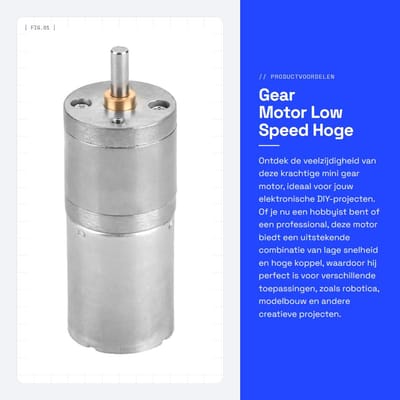 Dailygoods - Gear Motor - Low Speed - Hoge Torque - Mini Gear Motor - 12V - Perfect voor Elektronische DIY Projecten - 5-1000RPM