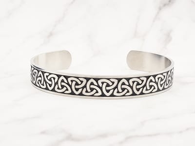 Mei's - Muse Trinity Band - armband heren - RVS zilver/zwart - polsmaat 17,5-18,5 cm