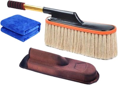 Stofreiniger Set - Detailborstels - Auto Interieur Reinigen - Verstelbare Handgreep - 3 Stuks - Set A