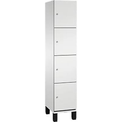 C+P Cambio lockerkast, 1 vak, 4 vakken, op poten, B 400 x D 525 x H 1980 mm, lichtgrijs