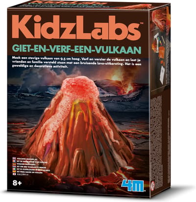 4M Knutselen - Giet En Verf - Vulkaan - Wetenschap En Spel - Bouwpakket Geologie - KidzLabs - 8 Jaar