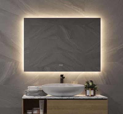 Schaere - Badkamerspiegel - Indirecte Verlichting - Spiegel Verwarming - Touch Sensor - Dimfunctie - 100x70 cm