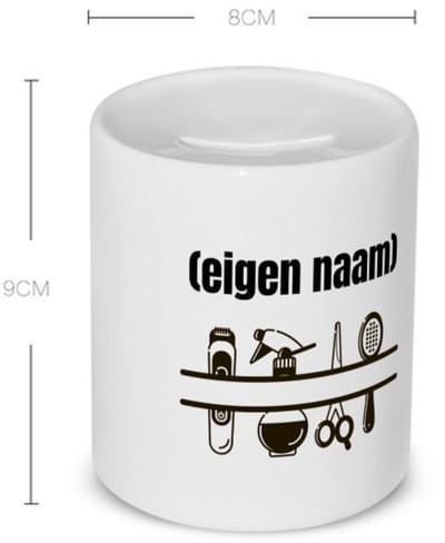 Akyol - kappersmateriaal met eigen naam Spaarpot - Kapper - barbers - collega's - verjaardag - afscheidscadeau - geschenk - kado - 350 ML inhoud