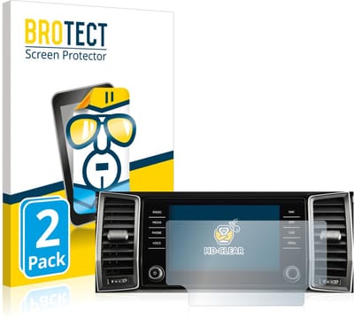 BROTECT - Screenprotector voor Skoda Amundsen Kodiaq 2017-2018 Infotainment System 8" - Folie Beschermfolie transparant 2 Stuks
