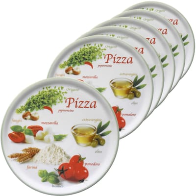 MamboCat Set van 6 pizzaborden Napoli Pizzafoods groen 31cm