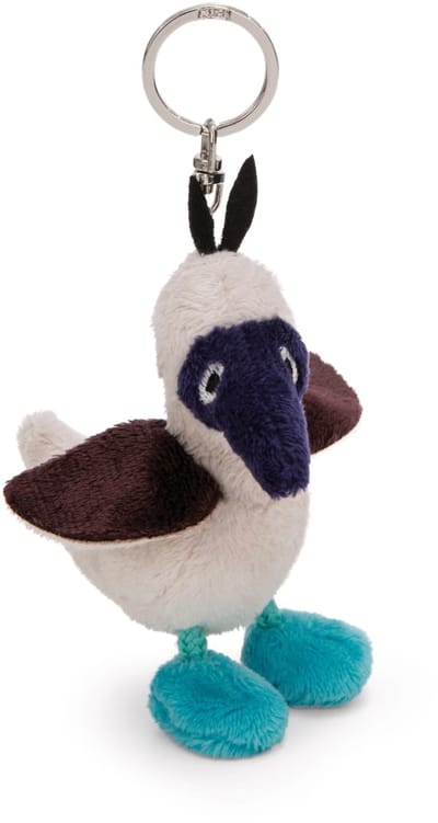 Sleutelhanger Blauwvoetgent Sula 10cm beige - Pluche knuffelhanger met sleutelhanger voor lanyard, sleutelhanger en sleutelhanger