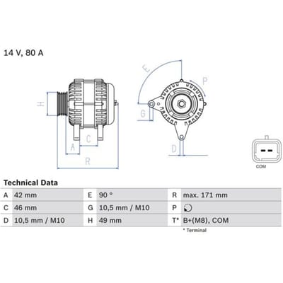 Driefasige generator BOSCH 0 986 082 740