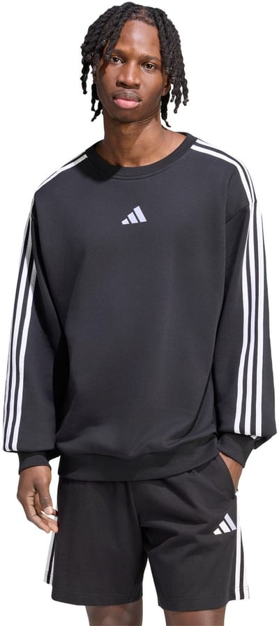 Adidas Essentials 3-stripes Sweatshirt Sweatshirts Heren - Zwart - Maat M - Katoen Jersey