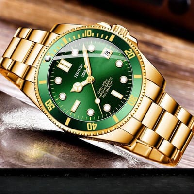 Nieuw Groen Watermonster Watergeest Horloge Heren Volautomatisch Niet-mechanisch Herenhorloge Waterdicht Kalender Trendy Lichtgevend At le white