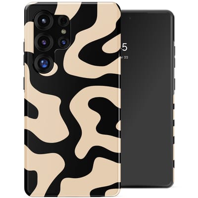 Selencia Hoesje - Geschikt voor Samsung Galaxy S25 Ultra - Backcover met Magnetische Ring - Art Wave Black