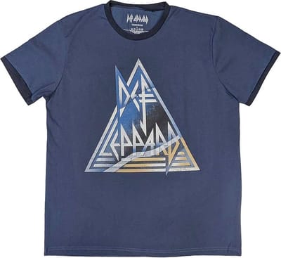 Def Leppard - Triangle Logo Heren T-shirt - S - Blauw