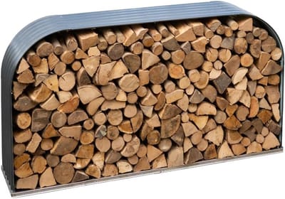 Brandhoutrek Staal - Houtopslag Buiten - Droog Hout Bewaren - Golvend Profiel Design - 212 x 46 x 111 cm
