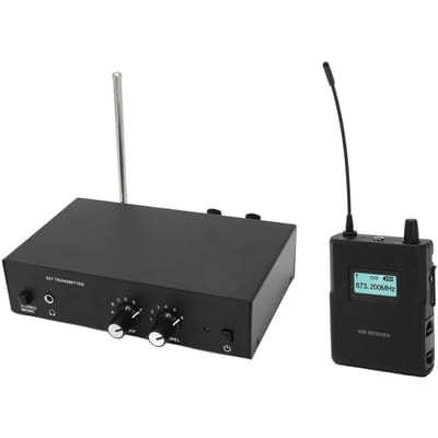 Système de Moniteur Stéréo Sans Fil UHF 863‑865MHz Émetteur Récepteur de Moniteur Sans Fil avec Écouteur UK Plug