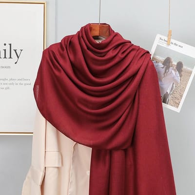 Eenvoudige Effen Katoenen Sjaal Voor Dames Winter Warm Kwast Linnen Pashmina Sjaals Hijab Dames Foulard Sjaals Wraps Vrouwen Bandana brown