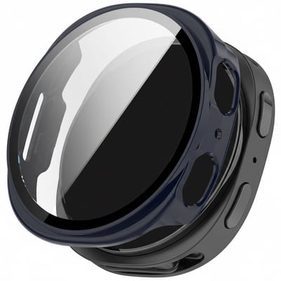 Screenprotector case - geschikt voor Samsung Galaxy Watch 8 - 40mm - full cover hoesje - gehard glas - 40 mm - volledige bescherming - donkerblauw