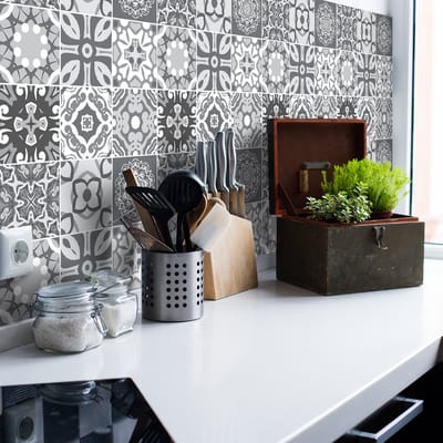 Zelfklevende tegelmuurstickers voor keuken en badkamer - 9 Azulejos Abelardo tegelstickers - 9 stickers 10x10cm