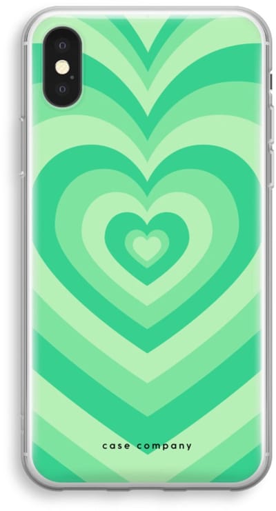 Case Company® - Hoesje geschikt voor iPhone XS hoesje - Hart Groen - Soft Cover Telefoonhoesje - Bescherming aan alle Kanten en Schermrand