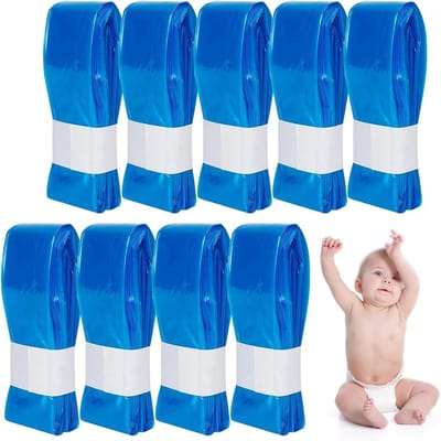 Luieremmer Navullingen - Luiervoer Zakken - Frisse Babykamer - 7-Laags Geurbarrière - 9 Stuks 4.5m - Blauw