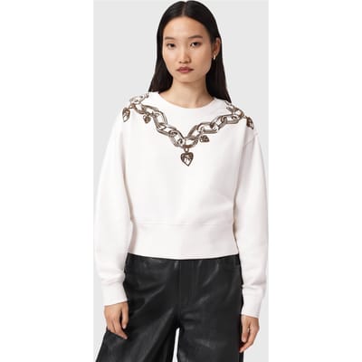 AllSaints Drip Separo Sweat Optic White Taglia: S | Maglioni a maglia Outlet | Donna | Bianco
