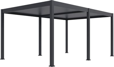 Orion Deluxe elektrische overkapping met LED - 360 x 530 cm - antraciet - Elektrisch lamellen dak en Luxe uitstraling - Volledig Aluminium terrasoverkapping met LED verlichting - Perfect te gebruiken als Tuinprieel / Carport / Veranda / Pergola