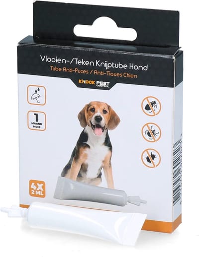 Knock Pest Control verzorgingspipet 4 x 2 ml - Dierenverzorging - Geschikt voor honden van 5 tot 15 kg - Tot 1 maand werkzaam