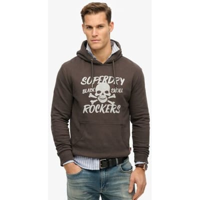 Superdry Hoodie met Zwarte Schedel Bruin Grootte: Xxl